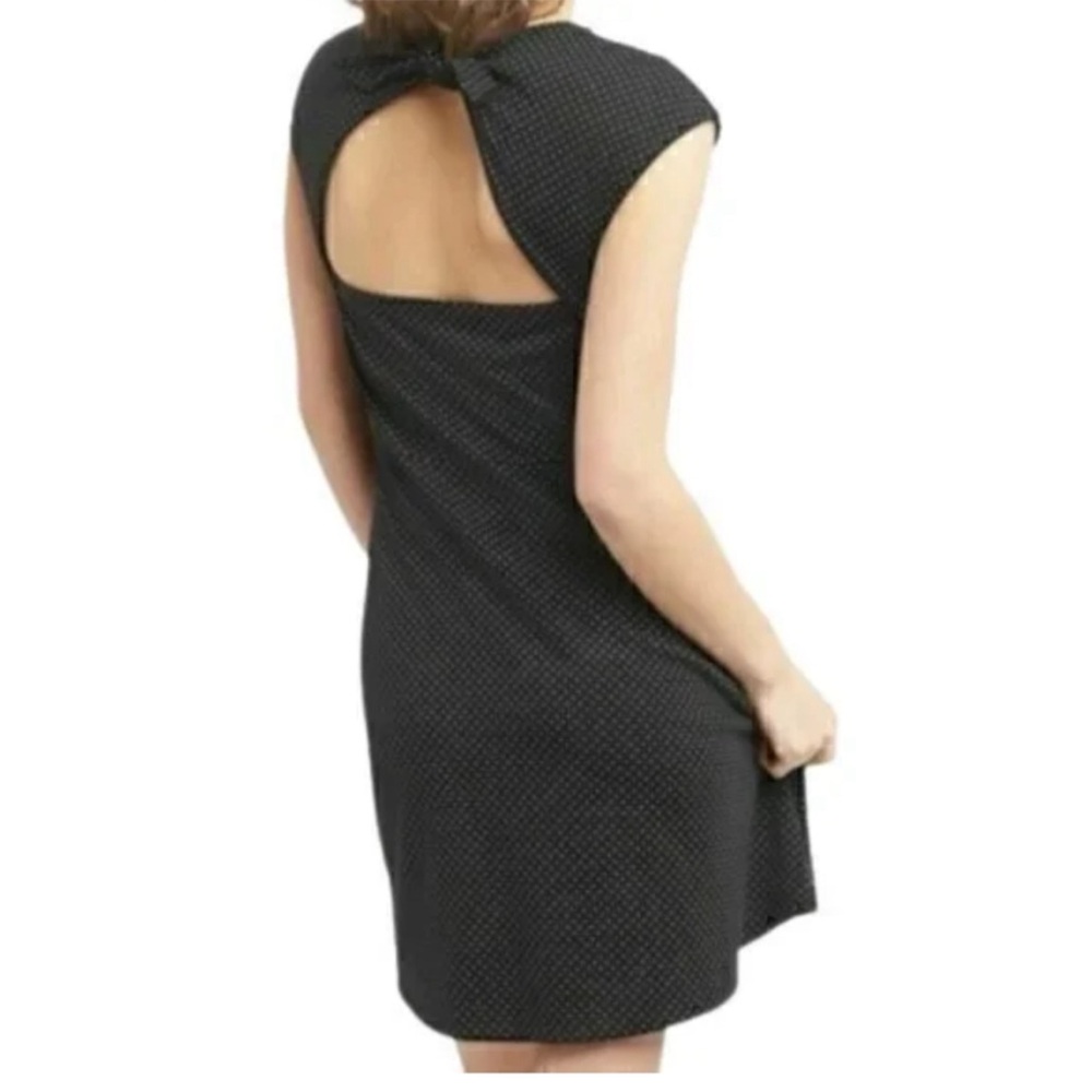 GAP Fit & Flare Black Polka Dot Retro/Pin-Up Open Back Mini Dress Size 2